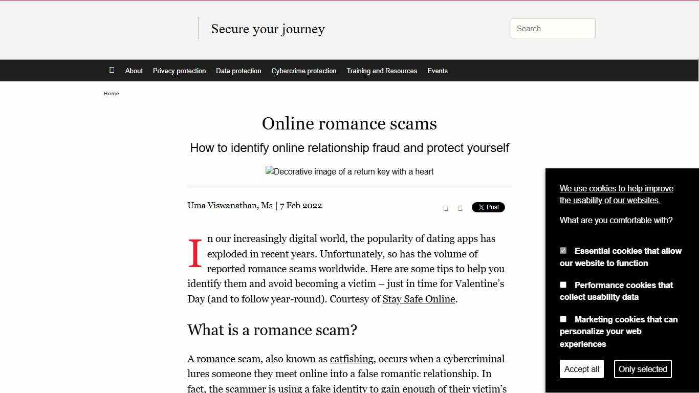 Online romance scams Secure your journey - McGill University